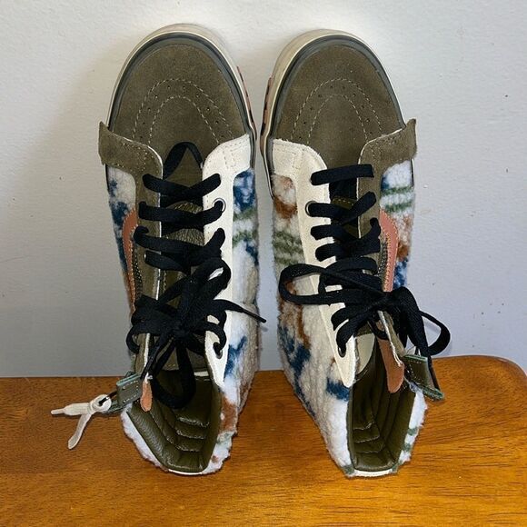 VANS SK8 HI REISSUE CAP MIXED TEXTILE ZIPPER FUR INDIAN WHITE SIZE 5/6.5 - Picture 5 of 11